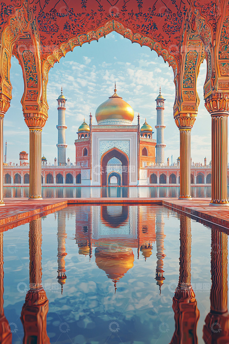 高清大图下载【趣麦麦图】清真寺倒影