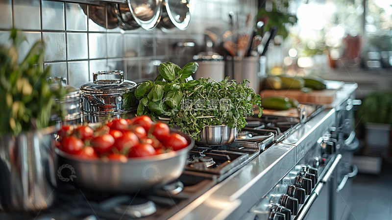 高清大图下载【趣麦麦图】厨房料理台食材