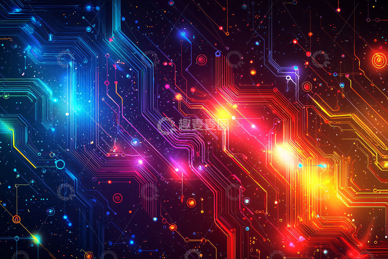 高清大图下载【趣麦麦图】彩色电路板3