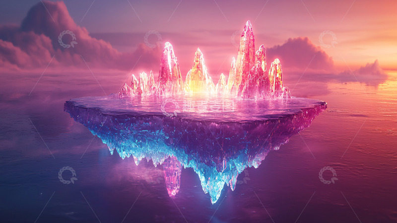 高清大图下载【趣麦麦图】梦幻水晶岛屿