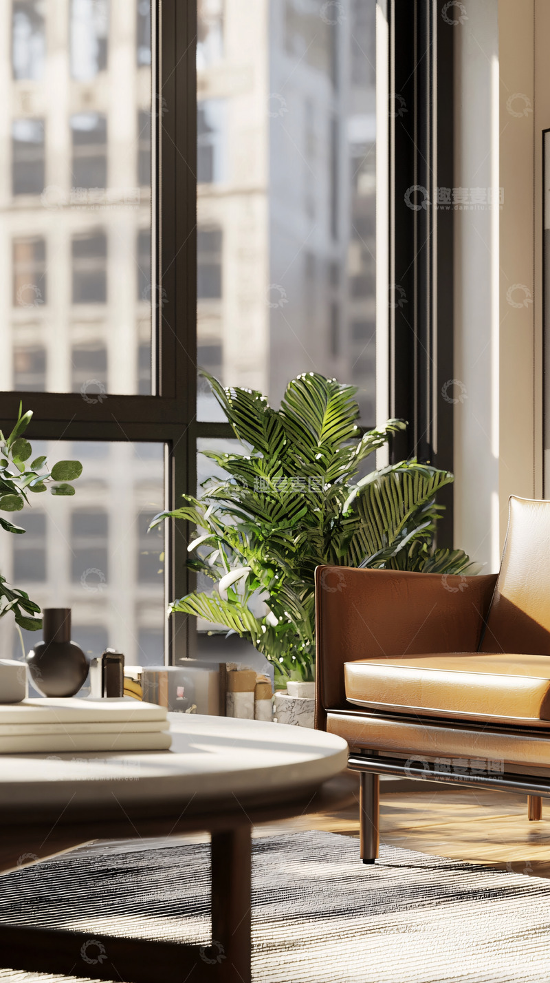 高清大图下载【趣麦麦图】现代简约客厅落地窗