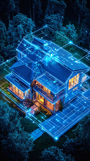 夜景别墅智能家居