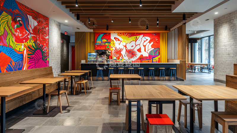 高清大图下载【趣麦麦图】现代快餐店室内设计