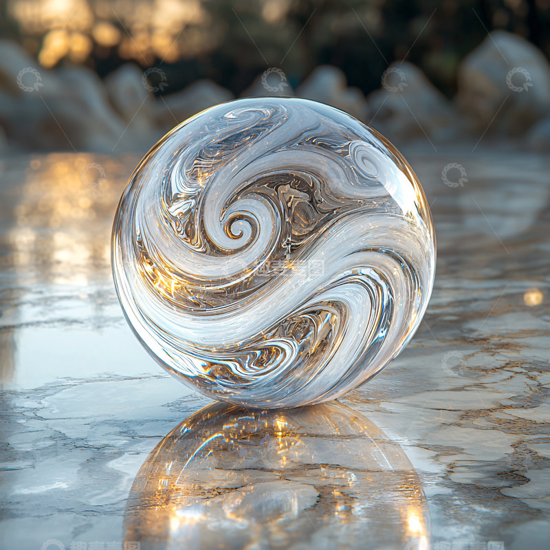 高清大图下载【趣麦麦图】旋转的云雾在水晶球中