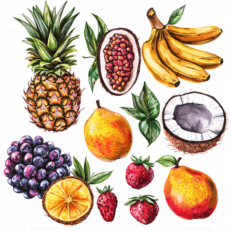 高清大图下载【趣麦麦图】手绘水果素材