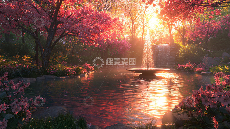 高清大图下载【趣麦麦图】春日暖阳下的梦幻花园