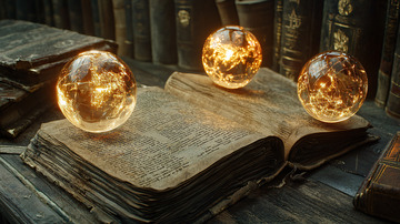 古老书籍与魔法水晶球