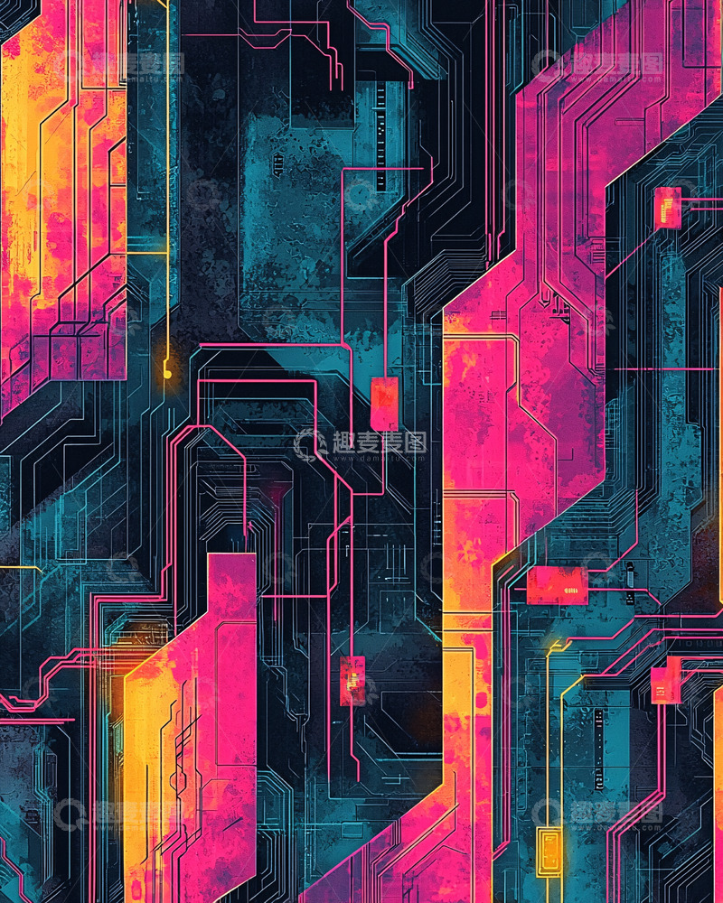 高清大图下载【趣麦麦图】抽象电路板