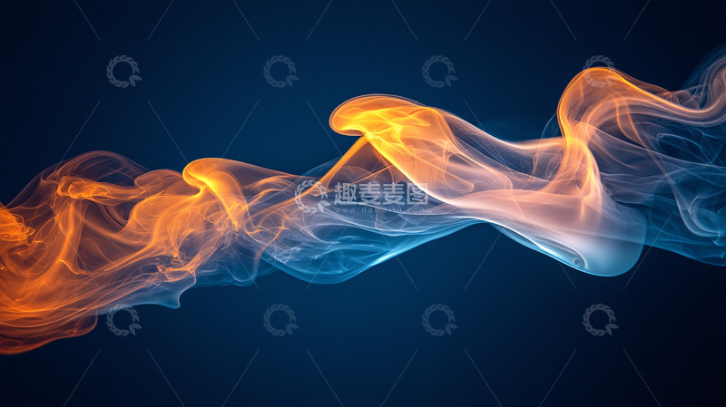 高清大图下载【趣麦麦图】火焰般的蓝色烟雾流动