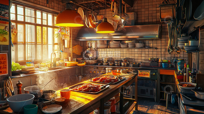 高清大图下载【趣麦麦图】温暖复古老式厨房
