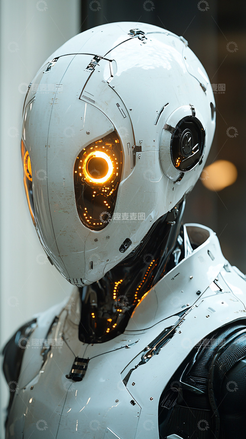 高清大图下载【趣麦麦图】未来感机器人头部特写
