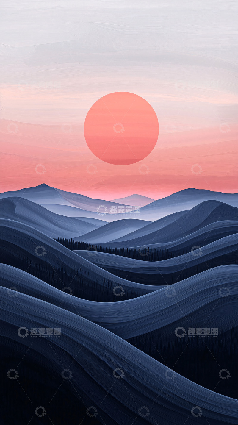高清大图下载【趣麦麦图】粉色日出