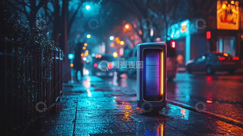 高清大图下载【趣麦麦图】夜晚街景雨夜灯光