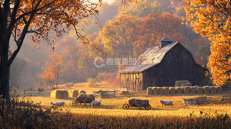 高清大图下载【趣麦麦图】秋日农场景色