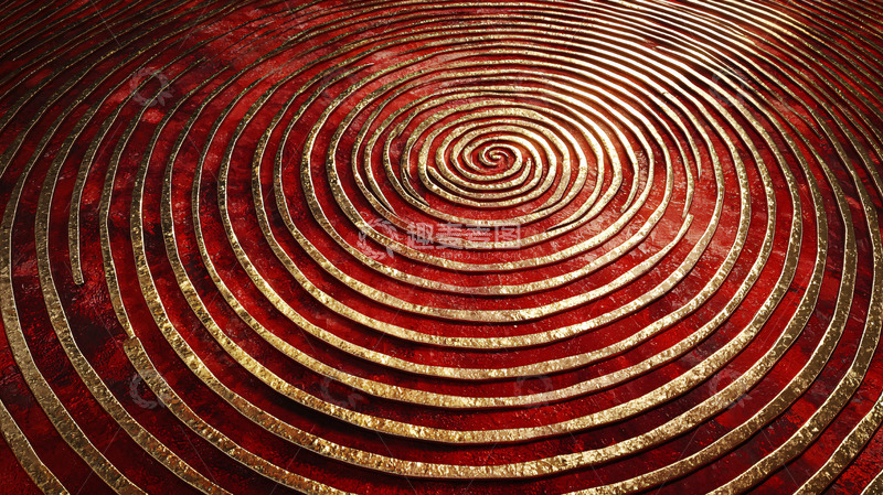 高清大图下载【趣麦麦图】红色金属螺旋纹理
