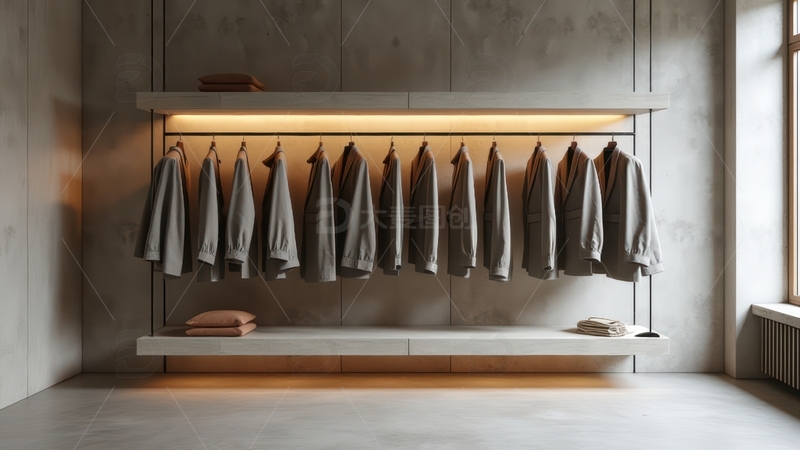 高清大图下载【趣麦麦图】简约风服装陈列展示