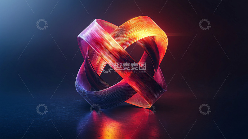 高清大图下载【趣麦麦图】光影流动的抽象几何体