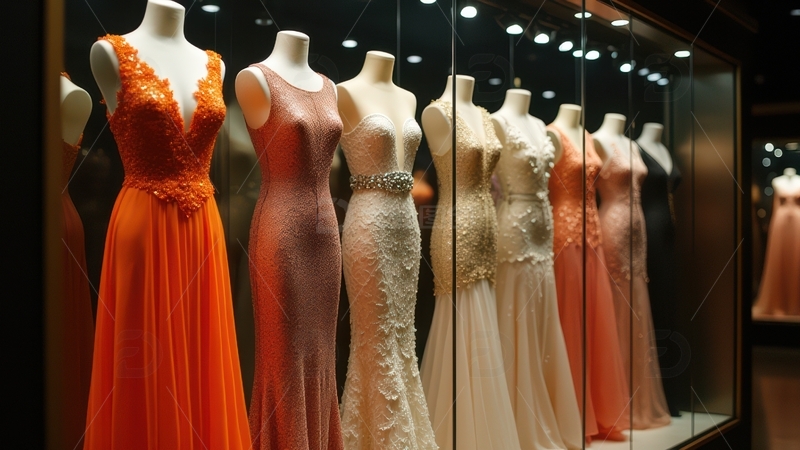 高清大图下载【趣麦麦图】晚礼服橱窗展示陈列