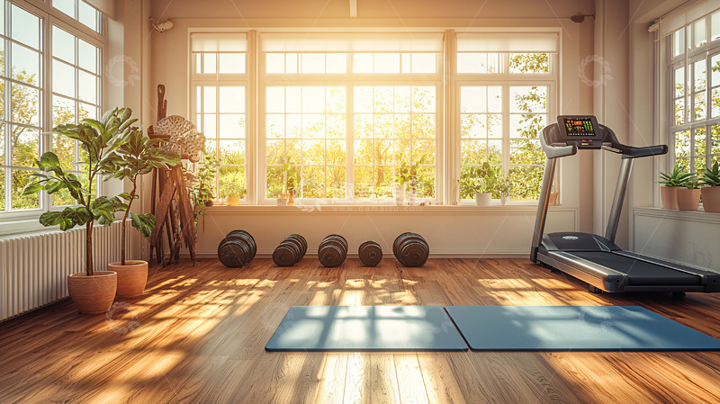 高清大图下载【趣麦麦图】明亮健身房一角