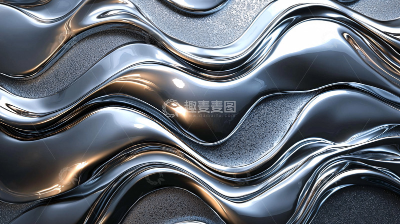 高清大图下载【趣麦麦图】-金属质感波浪纹