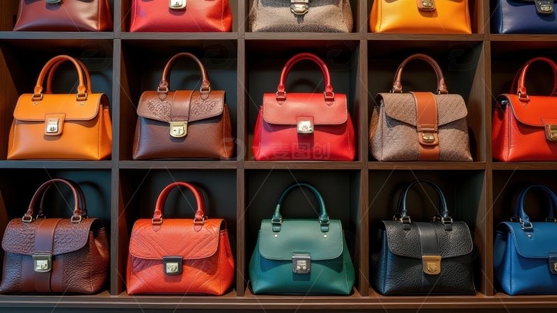 高清大图下载【趣麦麦图】多彩手提包整齐陈列