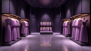 紫色主题服装店陈列