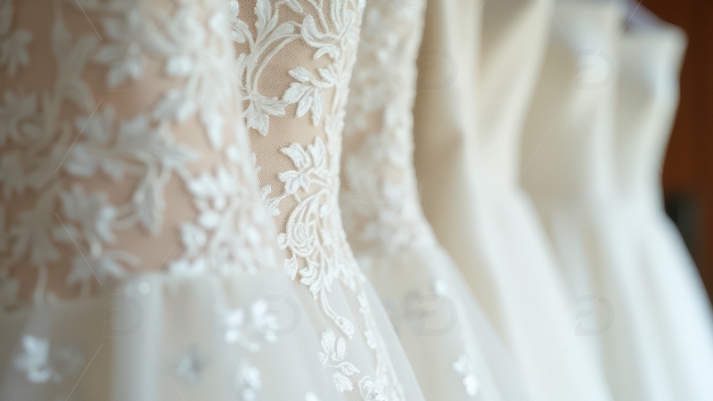 高清大图下载【趣麦麦图】蕾丝婚纱局部细节展示