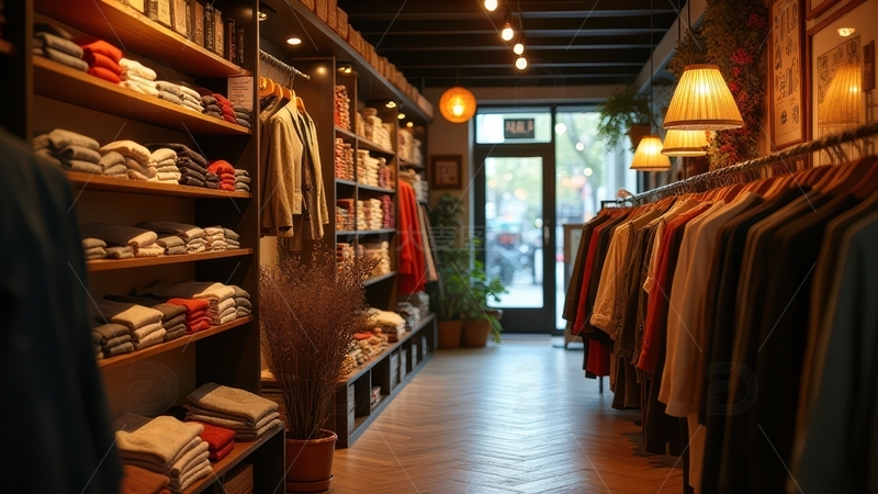 高清大图下载【趣麦麦图】复古风服装店内部陈列