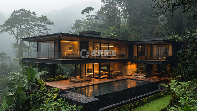 高清大图下载【趣麦麦图】森林别墅