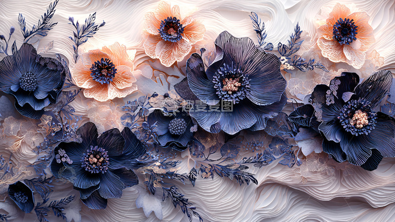 高清大图下载【趣麦麦图】暗色系花朵素材