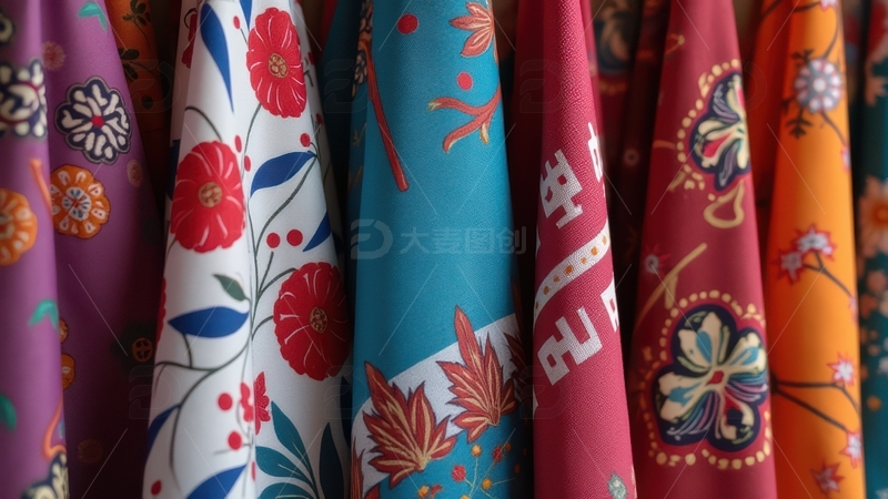 高清大图下载【趣麦麦图】印花布料展示陈列