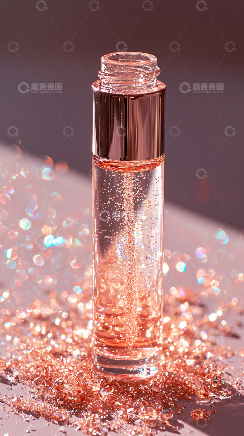 高清大图下载【趣麦麦图】玫瑰金闪耀护肤品