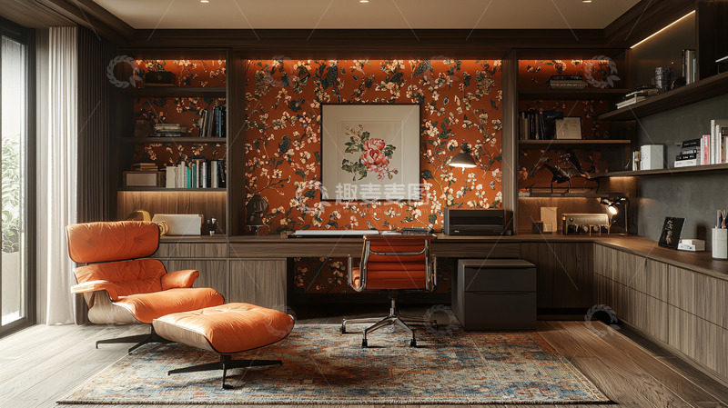 高清大图下载【趣麦麦图】豪华风格的书房设计