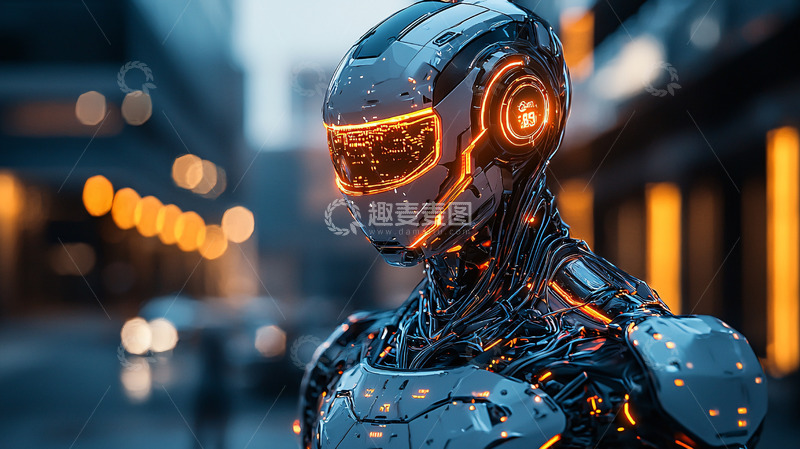 高清大图下载【趣麦麦图】未来都市机器人