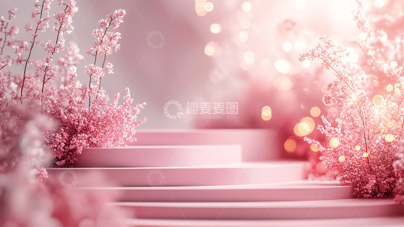 高清大图下载【趣麦麦图】粉色阶梯