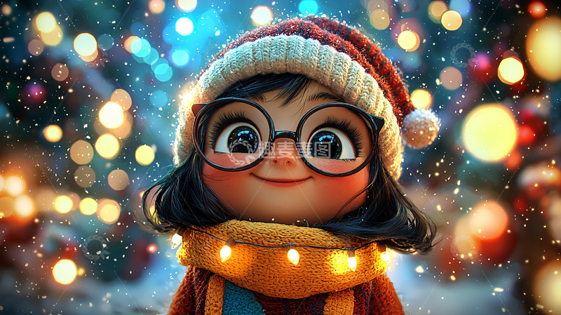 高清大图下载【趣麦麦图】圣诞女孩