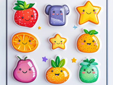 卡通水果贴纸合集