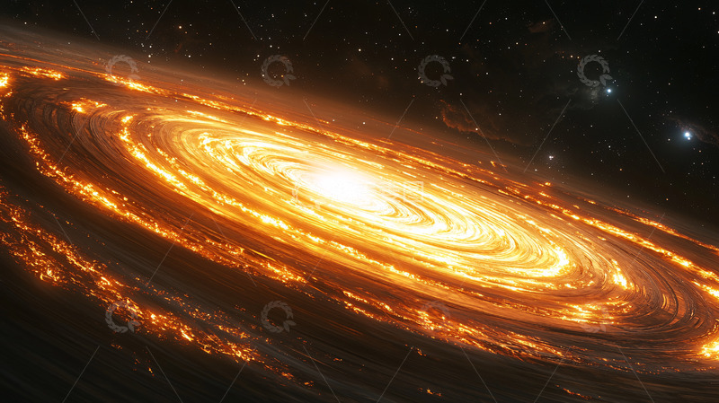 高清大图下载【趣麦麦图】燃烧的星系漩涡图