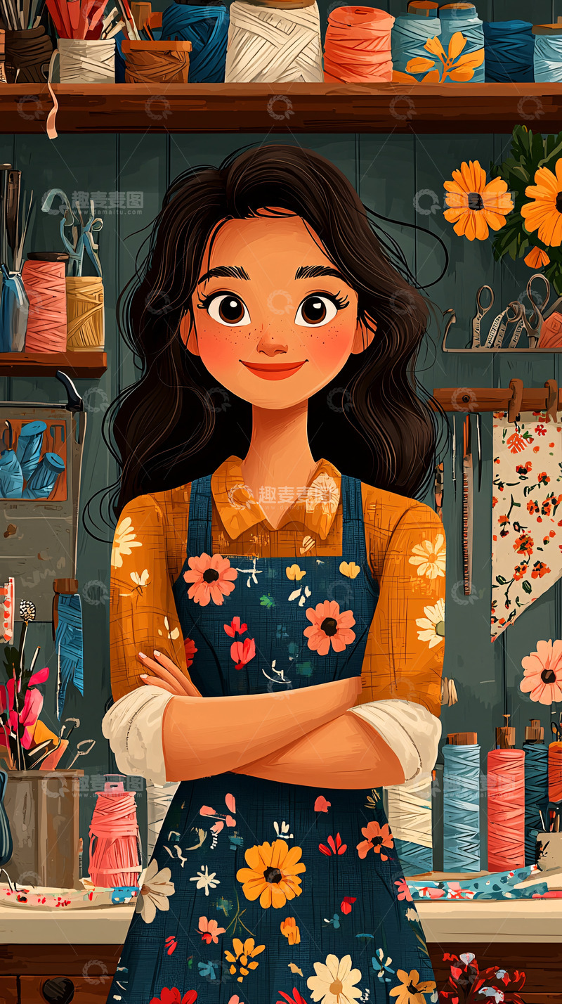 高清大图下载【趣麦麦图】卡通少女
