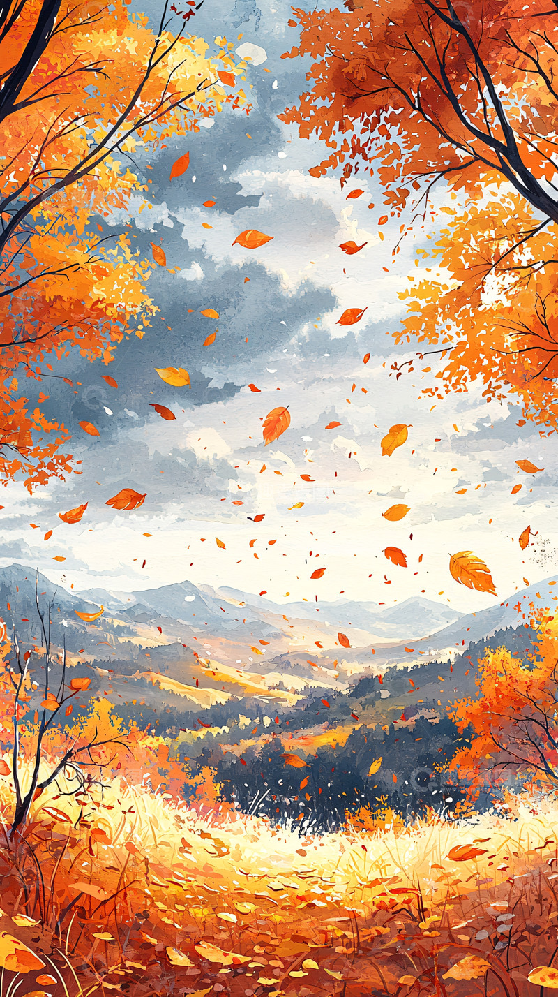 高清大图下载【趣麦麦图】秋季唯美落叶场景