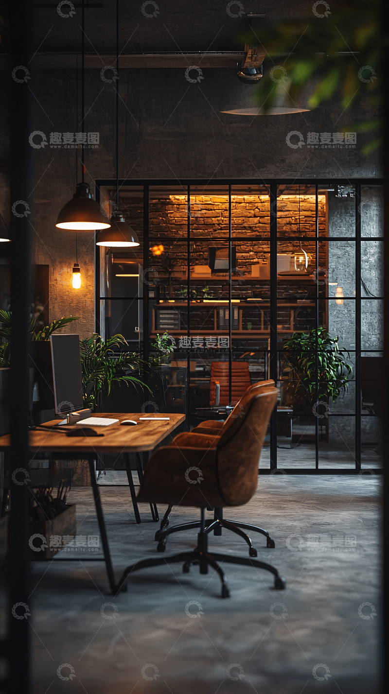 高清大图下载【趣麦麦图】工业风办公室
