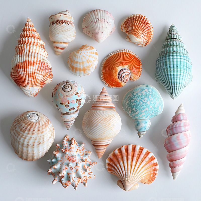 高清大图下载【趣麦麦图】彩色贝壳