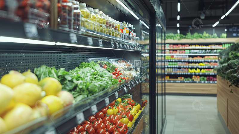 高清大图下载【趣麦麦图】超市生鲜货架