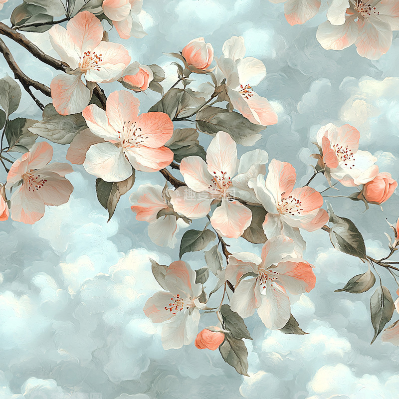 高清大图下载【趣麦麦图】轻柔淡雅的粉色花朵