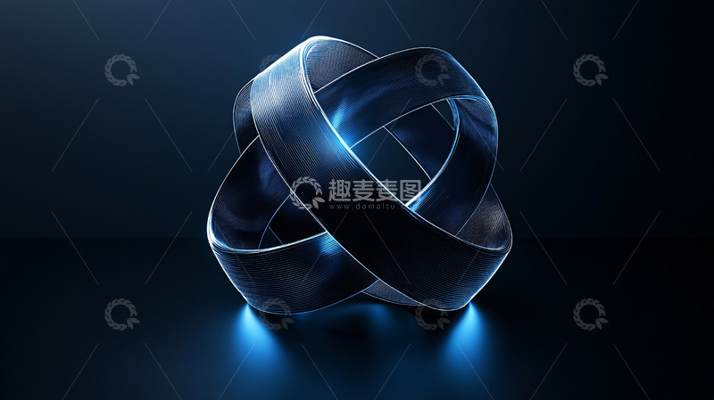 高清大图下载【趣麦麦图】蓝色光晕交织的环