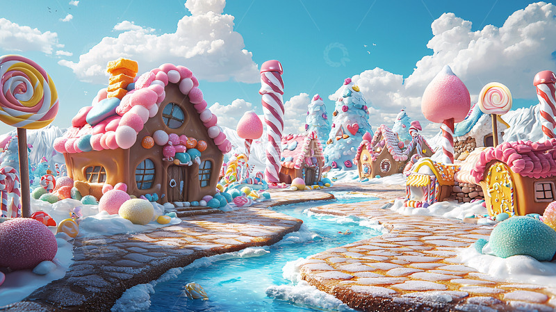高清大图下载【趣麦麦图】糖果屋村庄