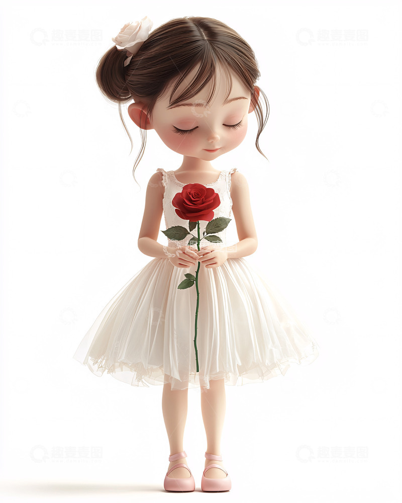 高清大图下载【趣麦麦图】可爱卡通女孩