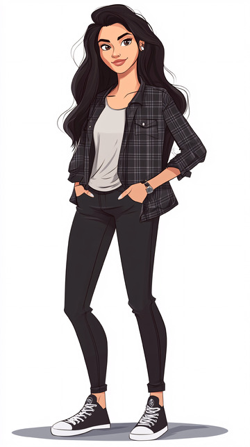 时尚女生插画
