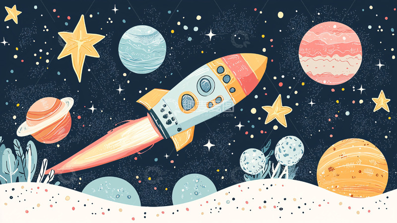 高清大图下载【趣麦麦图】宇宙飞船发射