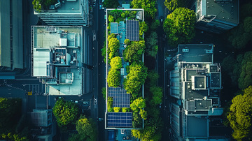城市屋顶花园鸟瞰图